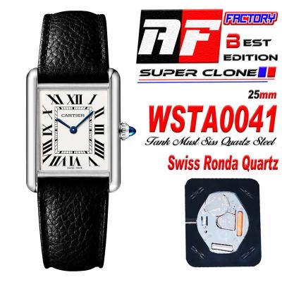 Tank Louis Must 25mm WSTA0041 Swiss Quartz Womens Watch Best Edition AF White Dial Leather Ladies