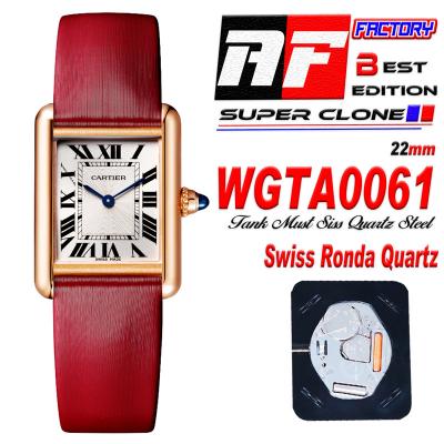 Tank Louis Small Model 22mm WGTA0061 Swiss Quartz Womens Watch Best Edition AF RG Red Dial Leather