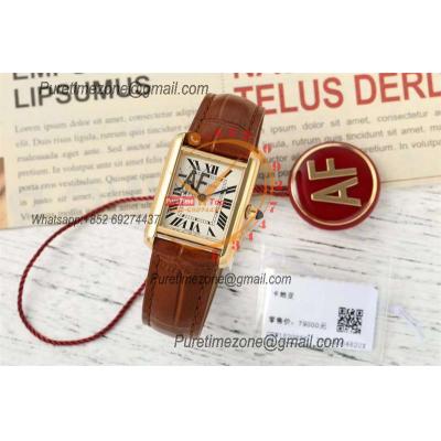 Tank Louis Small Model 22mm W1529856 Swiss Quartz Womens Watch Best Edition AF YG White Dial Leather