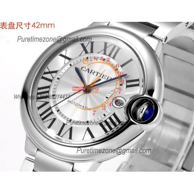 Ballon Bleu WSBB0049 42mm A2824 Automatic Mens Watch Best Edition CHF Silver Dial Stainless Steel Bracelet CHS