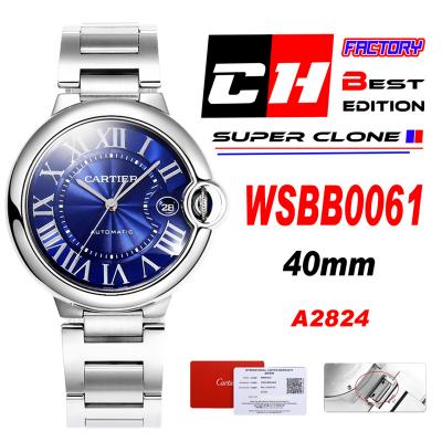 Ballon Bleu WSBB0060 40mm A2824 Automatic Mens Wat...