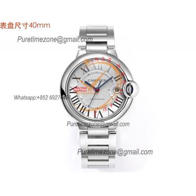 Ballon Bleu WSBB0040 40mm A2824 Automatic Mens Watch Best Edition CHF Silver Dial Leather Strap CHS