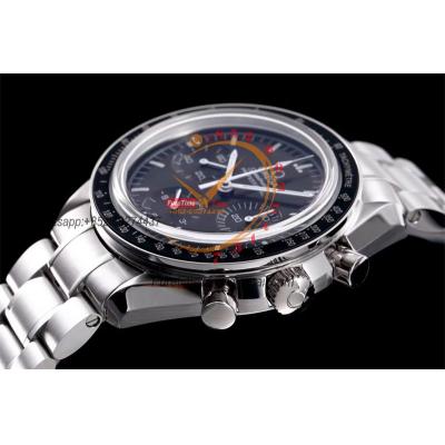 Speedmaster MoonWatch Professional Chronograph Manual-Winding Mens Watch Best Edition OMF Black Dial SS Bracelet CHS