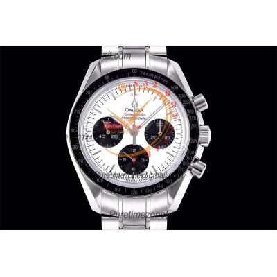 Speedmaster Moonwatch Tokyo 2020th Winding Chronograph Mens Watch Best Edition OMF White Dial SS Bracelet CHS