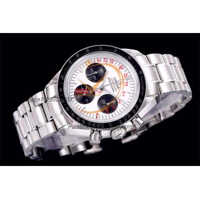 Speedmaster Moonwatch Tokyo 2020th Winding Chronograph Mens Watch Best Edition OMF White Dial SS Bracelet CHS