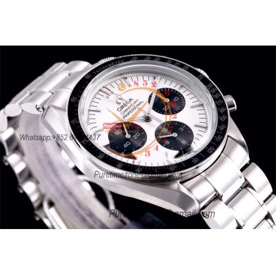 Speedmaster Moonwatch Tokyo 2020th Winding Chronograph Mens Watch Best Edition OMF White Dial SS Bracelet CHS