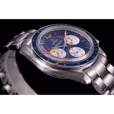 Speedmaster Speedy Tuesday Olympic Games 2020 Winding Chronograph Mens Watch Best Edition OMF Blue Dial SS Bracelet CHS