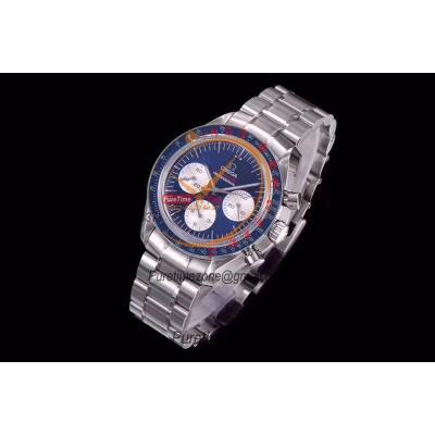 Speedmaster Speedy Tuesday Olympic Games 2020 Winding Chronograph Mens Watch Best Edition OMF Blue Dial SS Bracelet CHS