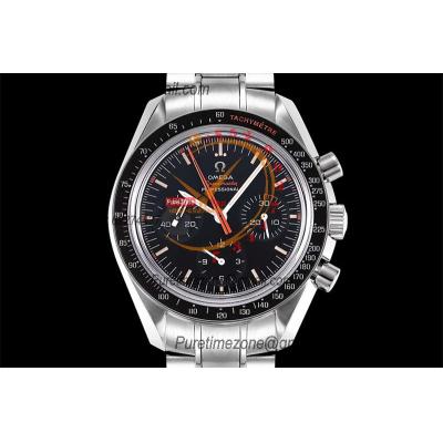 Speedmaster Speedy Tuesday 2 ‘Ultraman’Winding Chronograph Mens Watch Best Edition OMF Black Dial SS Bracelet CHS