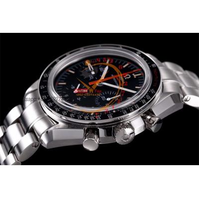 Speedmaster Speedy Tuesday 2 ‘Ultraman’Winding Chronograph Mens Watch Best Edition OMF Black Dial SS Bracelet CHS