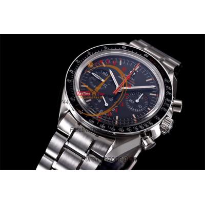 Speedmaster Speedy Tuesday 2 ‘Ultraman’Winding Chronograph Mens Watch Best Edition OMF Black Dial SS Bracelet CHS