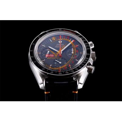 Speedmaster Speedy Tuesday 2 ‘Ultraman’Winding Chronograph Mens Watch Best Edition OMF Black Dial Leather CHS