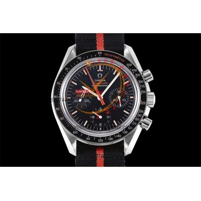 Speedmaster Speedy Tuesday 2 ‘Ultraman’Winding Chronograph Mens Watch Best Edition OMF Black Dial Nylon CHS