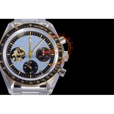 Speedmaster  Moonwatch Apollo 11 50th Anniversary Limited Manual Winding Chronograph Mens Watch Best Edition OMF Blue