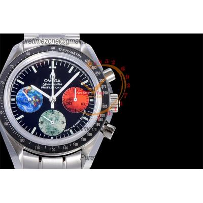 Speedmaster Moonwatch 3577.50.00 Manual Winding Chronograph Mens Watch Best Edition OMF Black Dial SS Bracelet CHS