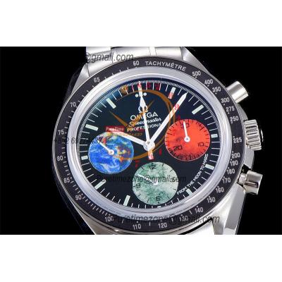 Speedmaster Moonwatch 3577.50.00 Manual Winding Chronograph Mens Watch Best Edition OMF Black Dial SS Bracelet CHS