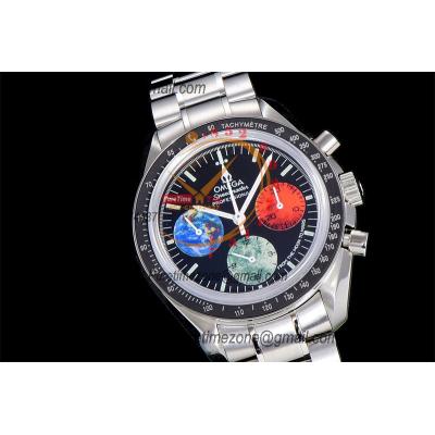 Speedmaster Moonwatch 3577.50.00 Manual Winding Chronograph Mens Watch Best Edition OMF Black Dial SS Bracelet CHS