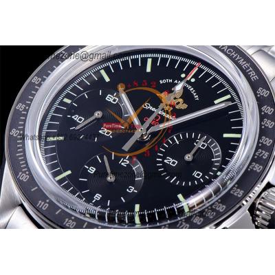 Speedmaster 50th Anniversary Limited Edition Manual Winding Chronograph Mens Watch Best Edition OMF Black Dial SS CHS