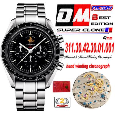 Speedmaster 50th Anniversary Limited Edition Manual Winding Chronograph Mens Watch Best Edition OMF Black Dial SS CHS