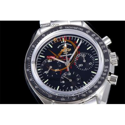 Speedmaster 50th Anniversary Limited Edition Manual Winding Chronograph Mens Watch Best Edition OMF Black Dial SS CHS