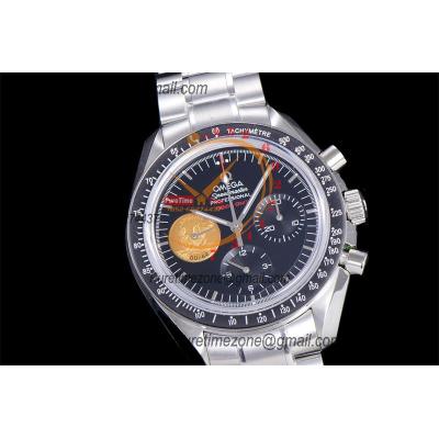 Speedmaster Apollo XI 40th Anniversary Manual Winding Chronograph Mens Watch Best Edition OMF Black Dial SS CHS