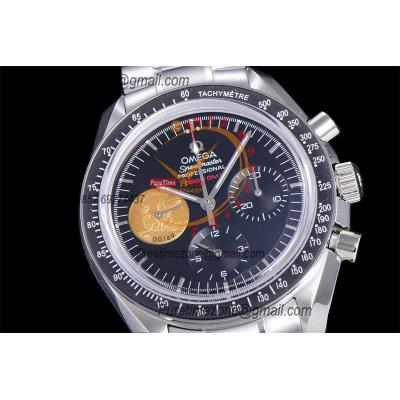 Speedmaster Apollo XI 40th Anniversary Manual Winding Chronograph Mens Watch Best Edition OMF Black Dial SS CHS