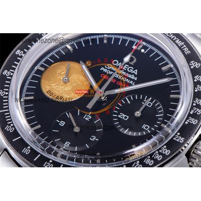 Speedmaster Apollo XI 40th Anniversary Manual Winding Chronograph Mens Watch Best Edition OMF Black Dial SS CHS