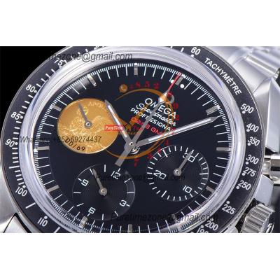 Speedmaster Apollo XI 40th Anniversary Manual Winding Chronograph Mens Watch Best Edition OMF Black Dial SS CHS