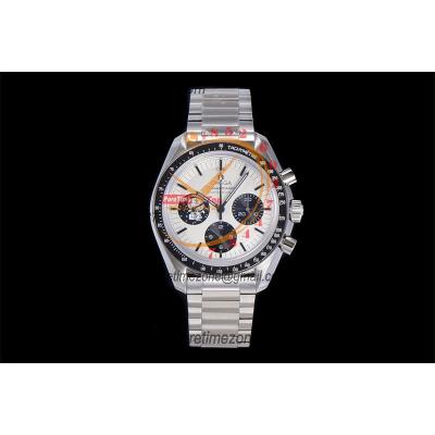 Speedmaster  Moonwatch Silver Snoopy Award Manual Winding Chrono Mens Watch Best Edition OMF Black Dial SS Bracelet