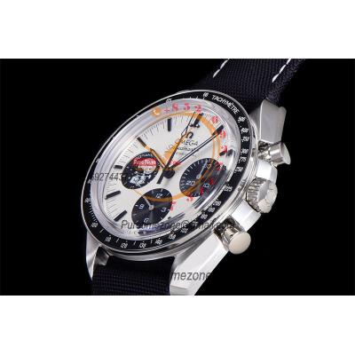 Speedmaster  Moonwatch Silver Snoopy Award Manual Winding Chrono Mens Watch Best Edition OMF Black Dial Nylon CHS