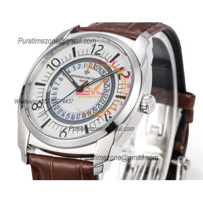 Quai De L'ile 4500S A5100 Automatic Mens Watch Best Edition GRF White Dial Brown Leather Strap CHS