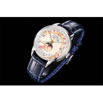 Historiques Triple Calendrier 3100V A4400 Automatic Mens Watch Best Edition Moon Phase TWF  40 SS White Dial Leahter CHS