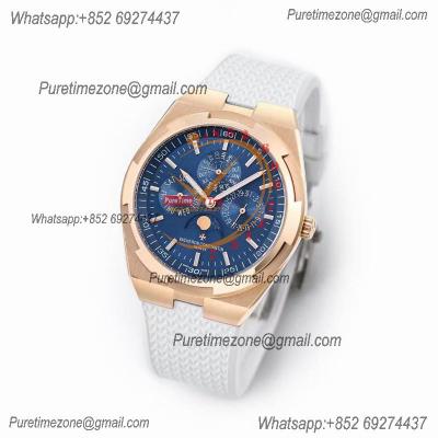 Overseas Perpetual Calendar Moonphase  43200V A1120 Automatic Mens Watch Best Edition TWF  RG Blue Dial Rubber CHS