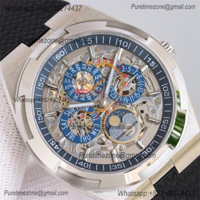 Overseas Perpetual Calendar Moonphase 4300V A1120 Automatic Mens Watch Best Edition TWF SS Skeleton Dial Orange Rubber