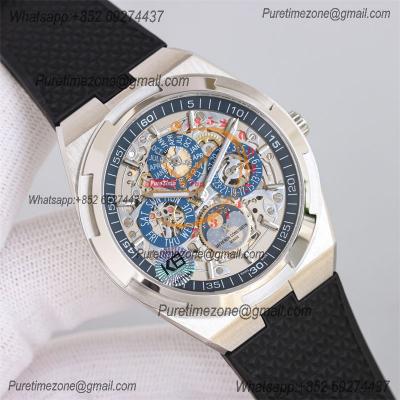 Overseas Perpetual Calendar Moonphase 4300V A1120 Automatic Mens Watch Best Edition TWF SS Skeleton Dial Orange Rubber