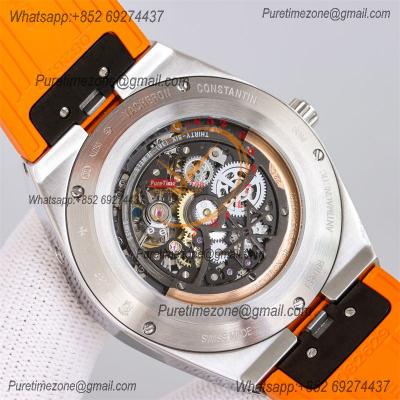 Overseas Perpetual Calendar Moonphase 4300V A1120 Automatic Mens Watch Best Edition TWF SS Skeleton Dial Orange Rubber