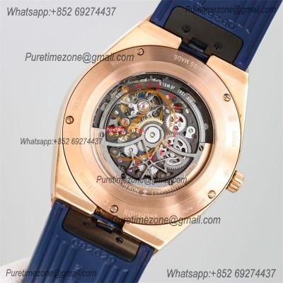 Overseas Perpetual Calendar Moonphase 4300V A1120 Automatic Mens Watch Best Edition TWF RG Skeleton Dial Blue Rubber