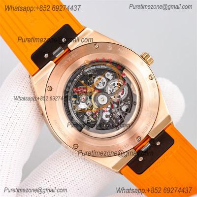 Overseas Perpetual Calendar Moonphase 4300V A1120 Automatic Mens Watch Best Edition TWF RG Skeleton Dial Orange Rubber