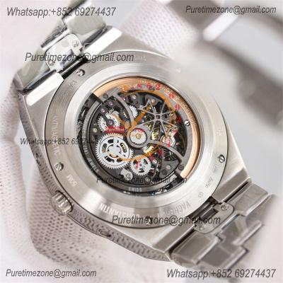 Overseas Perpetual Calendar Moonphase 4300V A1120 Automatic Mens Watch Best Edition TWF Blue Skeleton Dial SS Bracelet