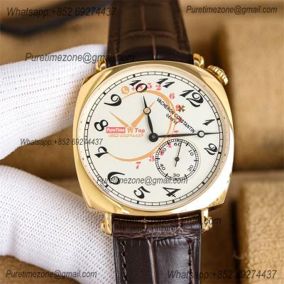 Historiques American 1921 82035 A4400 Automatic Mens Watch Best Edition TWF 40 YG Silver Dial Brown Leather Strap CHS