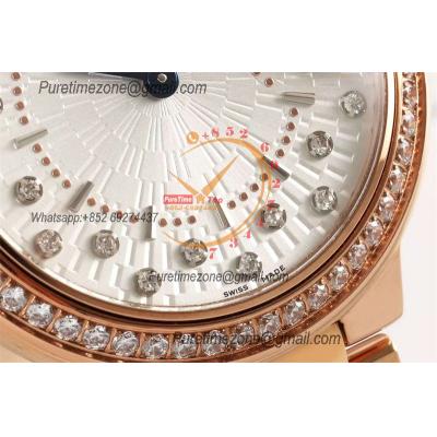 Ballon Bleu W6920068 Ronda Quartz Womens Watch Best Edition AF 33mm RG Diamonds Bezl Silver Dial SS Bracelet Ladies