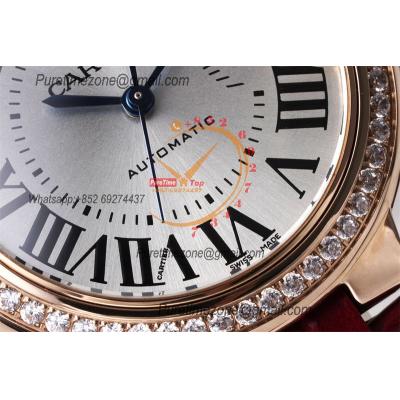 Ballon Bleu WJBB0080 SEIKO NH05A Automatic Womens Watch Best Edition AF 33mm RG Diamond Bezel Red Dial Red Leather