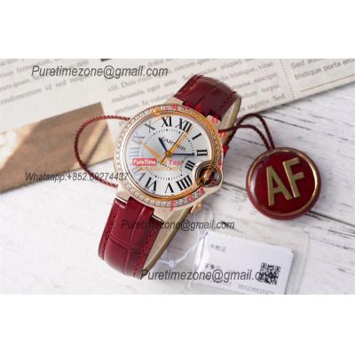 Ballon Bleu WJBB0080 SEIKO NH05A Automatic Womens Watch Best Edition AF 33mm RG Diamond Bezel Red Dial Red Leather