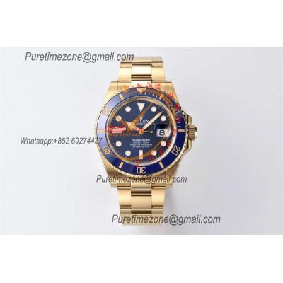 mariner 126618 VR3235 Automatic Mens Watch Best Edition Clean YG Ceramic Bezel Blue Dial 904L SS Bracelet CHS