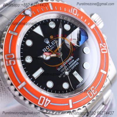 Submariner 116610LN VR3135 Automatic Mens Watch Best Edition Clean Orange Fiber Bezel Black Dial 904L SS Bracelet CHS