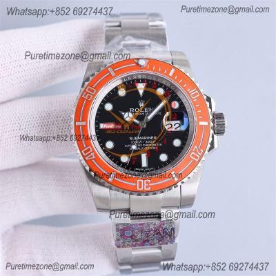 Submariner 116610LN VR3135 Automatic Mens Watch Best Edition Clean Orange Fiber Bezel Black Dial 904L SS Bracelet CHS