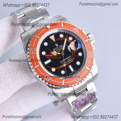 Submariner 116610LN VR3135 Automatic Mens Watch Best Edition Clean Orange Fiber Bezel Black Dial 904L SS Bracelet CHS