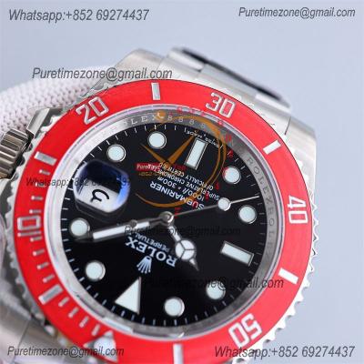 Submariner 116610LN VR3135 Automatic Mens Watch Best Edition Clean Red Fiber Bezel Black Dial 904L SS Bracelet CHS