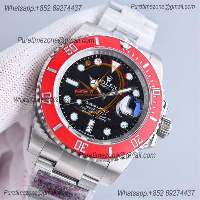 Submariner 116610LN VR3135 Automatic Mens Watch Best Edition Clean Red Fiber Bezel Black Dial 904L SS Bracelet CHS