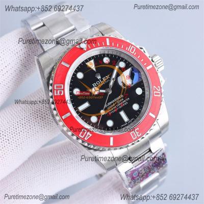 Submariner 116610LN VR3135 Automatic Mens Watch Best Edition Clean Red Fiber Bezel Black Dial 904L SS Bracelet CHS